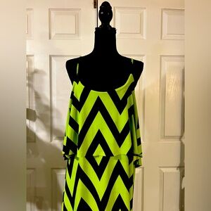 Multicolor Chevron Printed Maxi Dress Size
